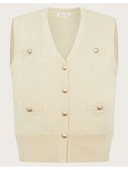 Monsoon Natural Sky Sleeveless Cardigan - Image 6 of 6