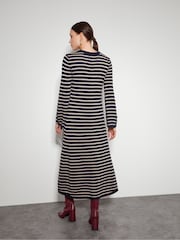 Monsoon Blue Shaw Stripe Midi Jumper Dress - Image 5 of 7