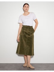 Monsoon Green Malika Cord Midi Skirt - Image 1 of 9