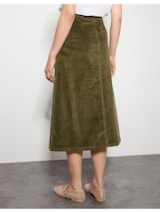 Monsoon Green Malika Cord Midi Skirt - Image 6 of 9
