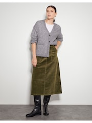 Monsoon Green Malika Cord Midi Skirt - Image 8 of 9