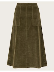 Monsoon Green Malika Cord Midi Skirt - Image 9 of 9