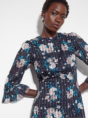 Monsoon Blue Drew Floral Burnout Midi Dress - Image 2 of 5
