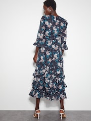 Monsoon Blue Drew Floral Burnout Midi Dress - Image 3 of 5
