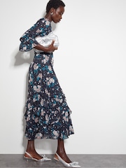 Monsoon Blue Drew Floral Burnout Midi Dress - Image 5 of 5