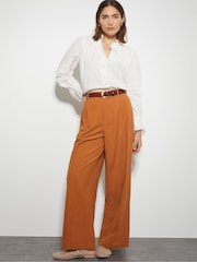 Monsoon White Rose Long Sleeve 100% Cotton Frill Pleat Shirt - Image 2 of 5