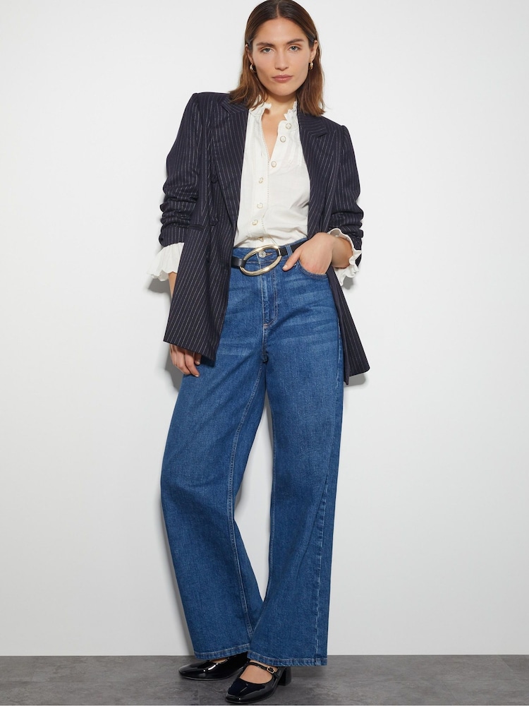 Monsoon White Rose Long Sleeve 100% Cotton Frill Pleat Shirt - Image 5 of 5