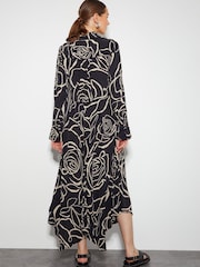 Monsoon Black Mary Floral Midi Shirt Dress - Image 3 of 5