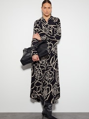 Monsoon Black Mary Floral Midi Shirt Dress - Image 5 of 5