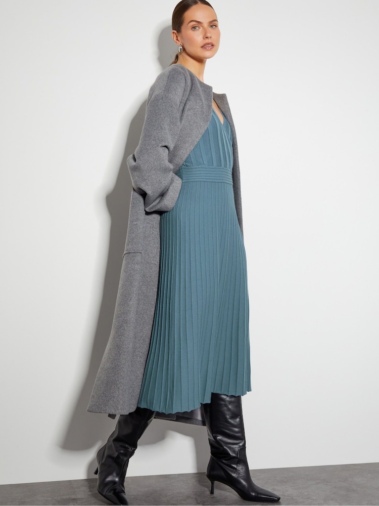 Monsoon Blue Wynn Knit Wrap Midi Dress - Image 5 of 5