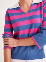 Pink - Monsoon – Shay – gestreifter Pullover mit Kragen - Bild 2 von 5