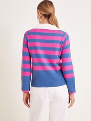 Pink - Monsoon – Shay – gestreifter Pullover mit Kragen - Bild 4 von 5