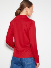 Monsoon Red Dalia Drape Jersey Shirt - Image 3 of 5