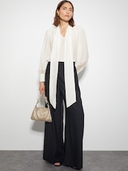 Monsoon Natural Reece Lacy Pussybow Blouse - Image 5 of 5
