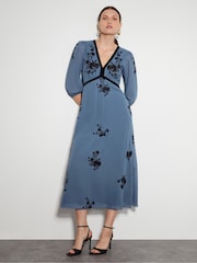 Monsoon Tessa V-Neck Floral Midi Dress - Bild 1 von 4