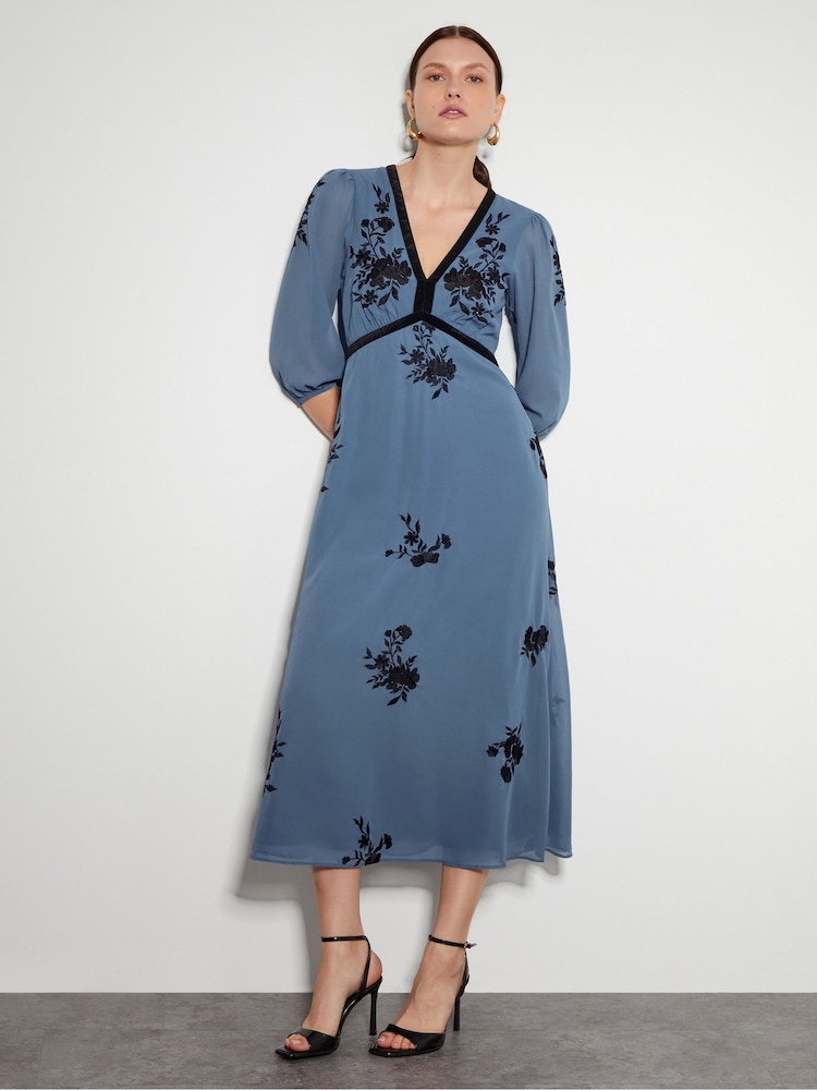 Monsoon Tessa V-Neck Floral Midi Dress - Bild 1 von 4