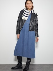 Monsoon Blue Wilma Long Sleeve 100% Cotton Denim Midi Dress - Image 5 of 5
