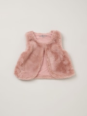 Lily & Jack Faux Fur Gilet 100% Cotton Top and Leggings Outfit Set - Image 5 of 6