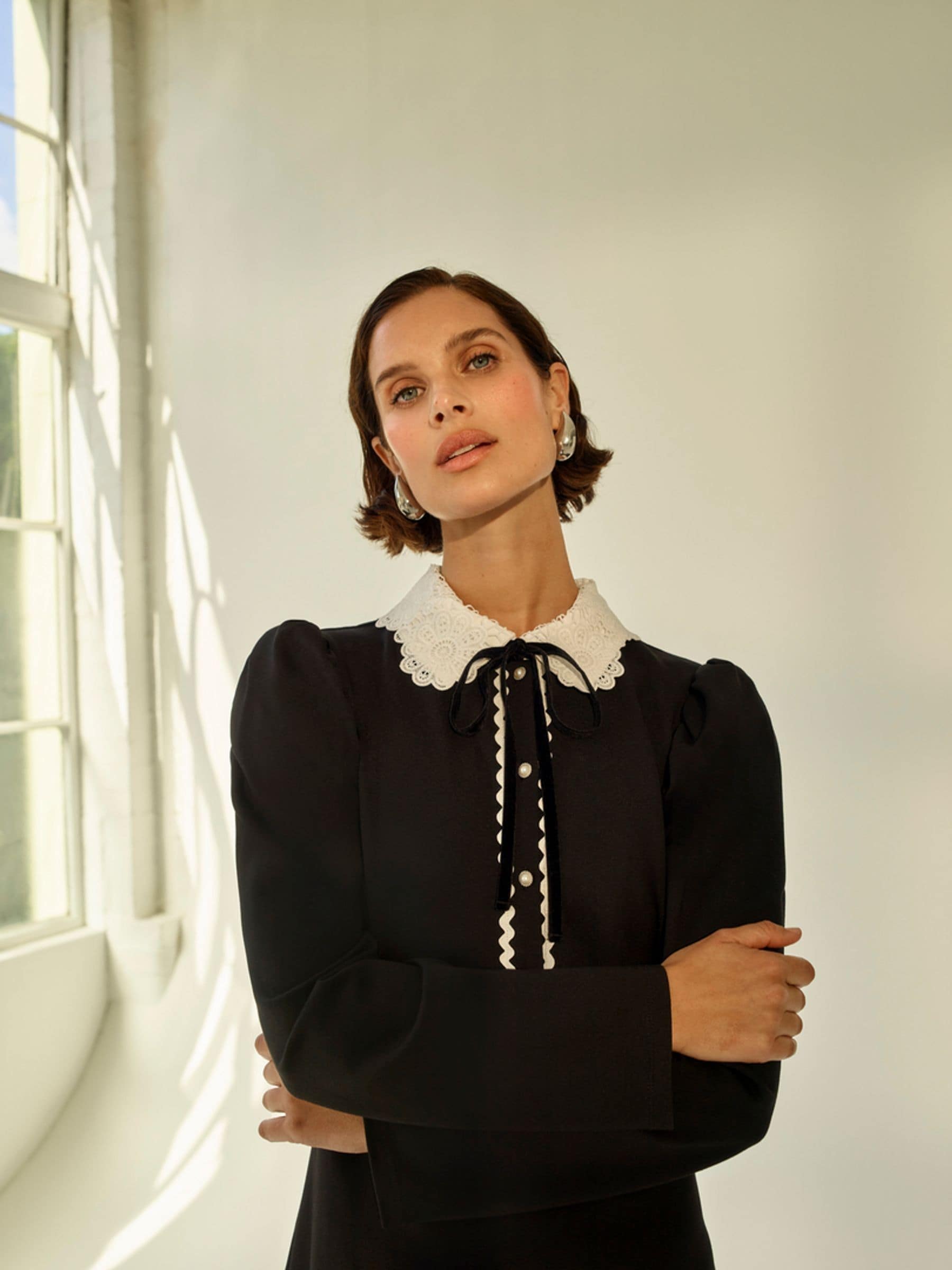 Portrait collar formal dress top