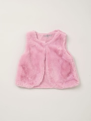 Lily & Jack Faux Fur Gilet 100% Cotton Top and Leggings Outfit Set - Image 4 of 6