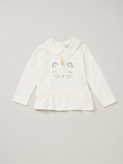 Lily & Jack Faux Fur Gilet 100% Cotton Top and Leggings Outfit Set - Image 4 of 6
