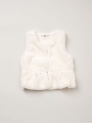 Lily & Jack Faux Fur Gilet 100% Cotton Top and Leggings Outfit Set - Image 3 of 6