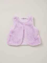Lily & Jack Faux Fur Gilet 100% Cotton Top and Leggings Outfit Set - Image 5 of 6