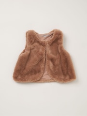 Lily & Jack Faux Fur Gilet 100% Cotton Top and Leggings Outfit Set - Image 3 of 6
