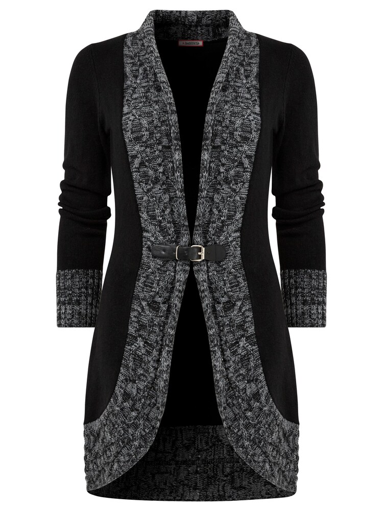 Buy Joe Browns Black Cosy Two Tone Knit Buckle Waist Cardigan from