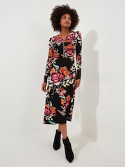 Joe Browns Zip-Front Floral Midi Jersey Dress - Изображение 1 из 6
