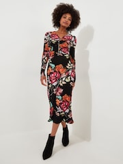 Joe Browns Zip-Front Floral Midi Jersey Dress - Изображение 3 из 6