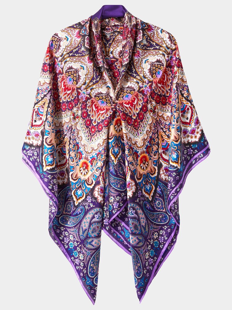 Joe Browns Purple Kaleidoscope Print Silky Square Scarf - Image 1 of 4