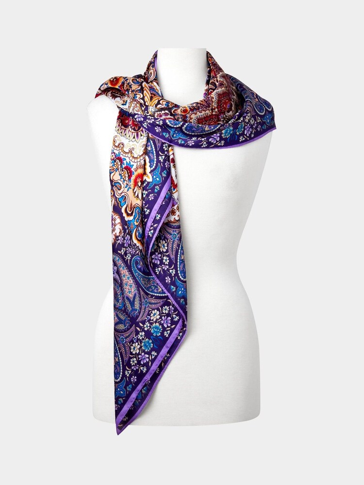 Joe Browns Purple Kaleidoscope Print Silky Square Scarf - Image 2 of 4