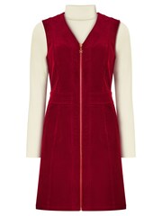 Joe Browns Orange Zip-Front Cord Pinafore Mini Dress - Image 5 of 7
