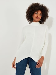 Joe Browns Cream Asymmetric Hem Relaxed Fit Batwing Jumper - Image 1 of 5