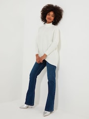 Joe Browns Cream Asymmetric Hem Relaxed Fit Batwing Jumper - Image 2 of 5