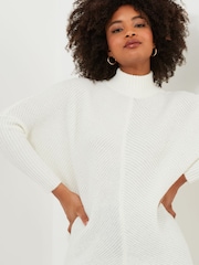Joe Browns Cream Asymmetric Hem Relaxed Fit Batwing Jumper - Image 3 of 5