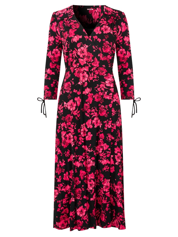 Joe Browns – gerafftes Wickelkleid mit Blumenmuster und Bindeärmeln - Bild 7 von 7