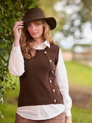 Joe Browns Brown 2-in-1 Sweater Vest Shirt Jumper - Image 1 of 7