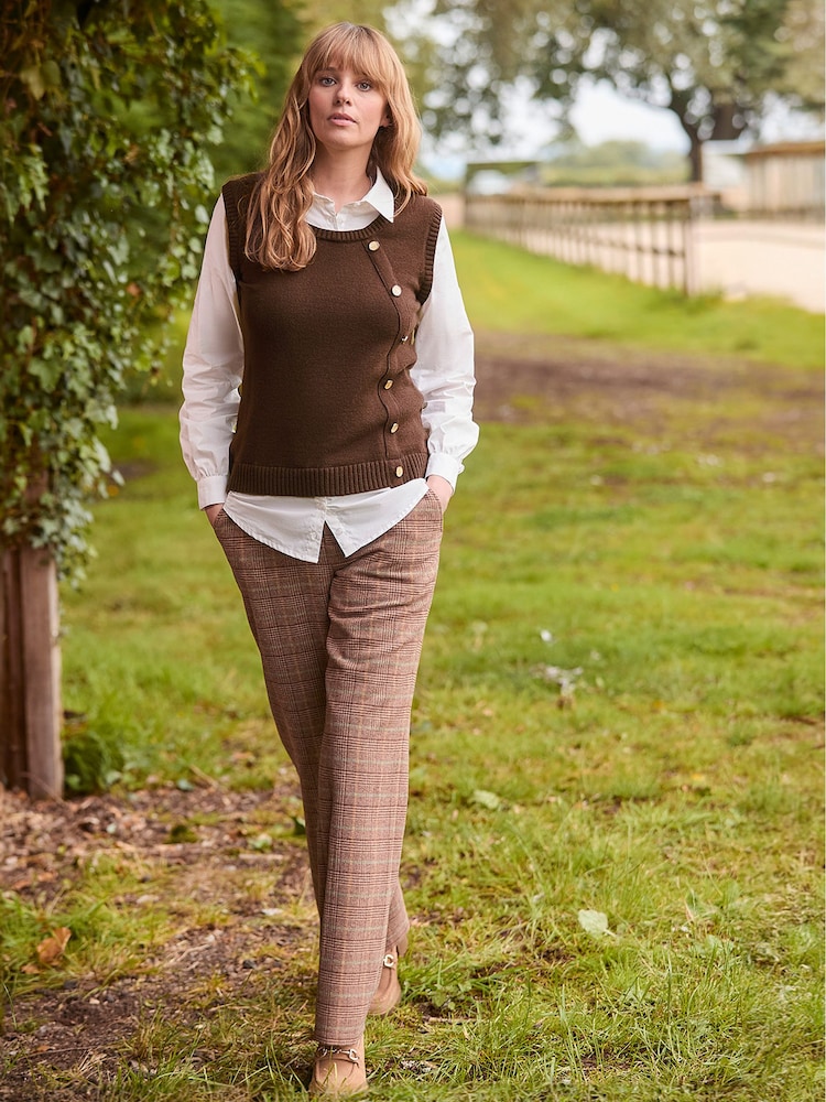 Joe Browns Brown 2-in-1 Sweater Vest Shirt Jumper - Image 2 of 7