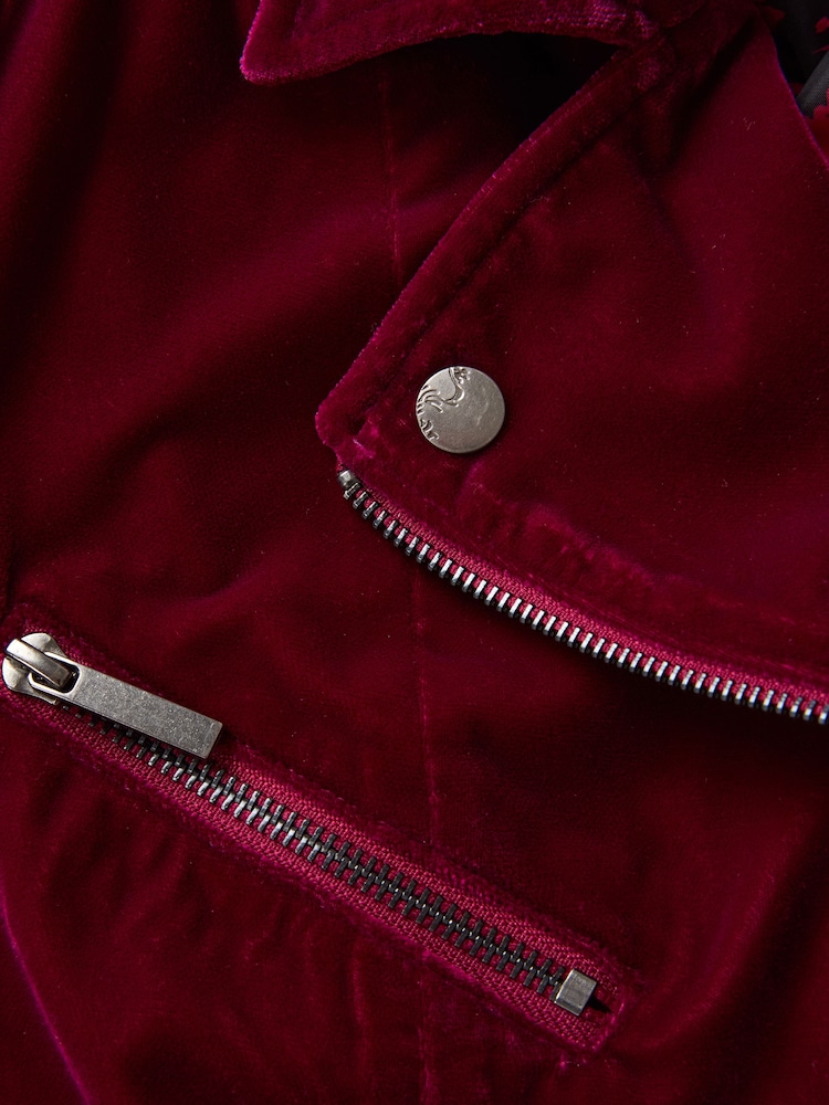 Joe Browns Pink Cropped Velour Biker Jacket - Image 6 of 6 Joe Browns Pink Cropped Velour Biker Jacket - Image 6 of 6