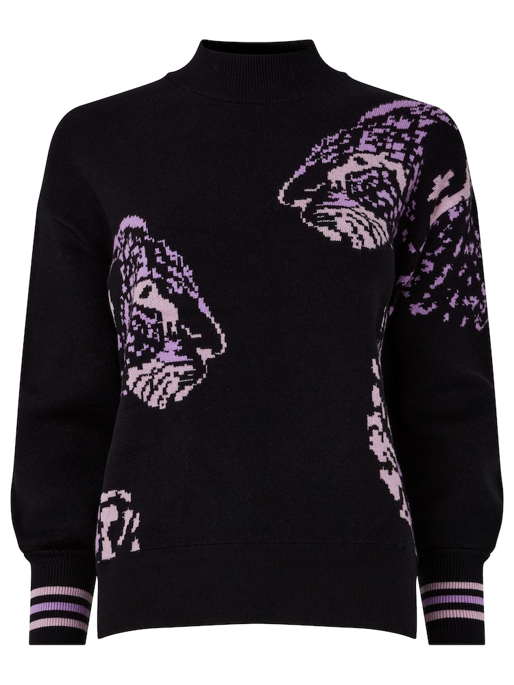 Joe Browns Black Relaxed Fit Leopard Drop Shoulder Jumper - Image 5 of 5