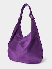 Joe Browns Purple Knotted Italian Suede Hobo Bag - Image 2 of 3
