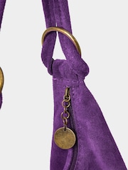 Joe Browns Purple Knotted Italian Suede Hobo Bag - Image 3 of 3
