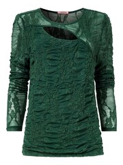 Joe Browns Green Cutout Textured Long Sleeve Top - Image 6 of 6