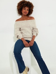 Joe Browns Natural Balloon Sleeve Off The Shoulder Bardot Jumper - Image 3 of 5