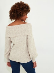 Joe Browns Natural Balloon Sleeve Off The Shoulder Bardot Jumper - Image 4 of 5