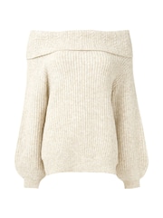 Joe Browns Natural Balloon Sleeve Off The Shoulder Bardot Jumper - Image 5 of 5