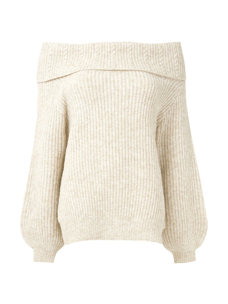 Joe Browns Natural Balloon Sleeve Off The Shoulder Bardot Jumper - Image 5 of 5