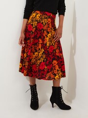 Joe Browns Black Autumnal Floral Midi Skirt - Image 3 of 6